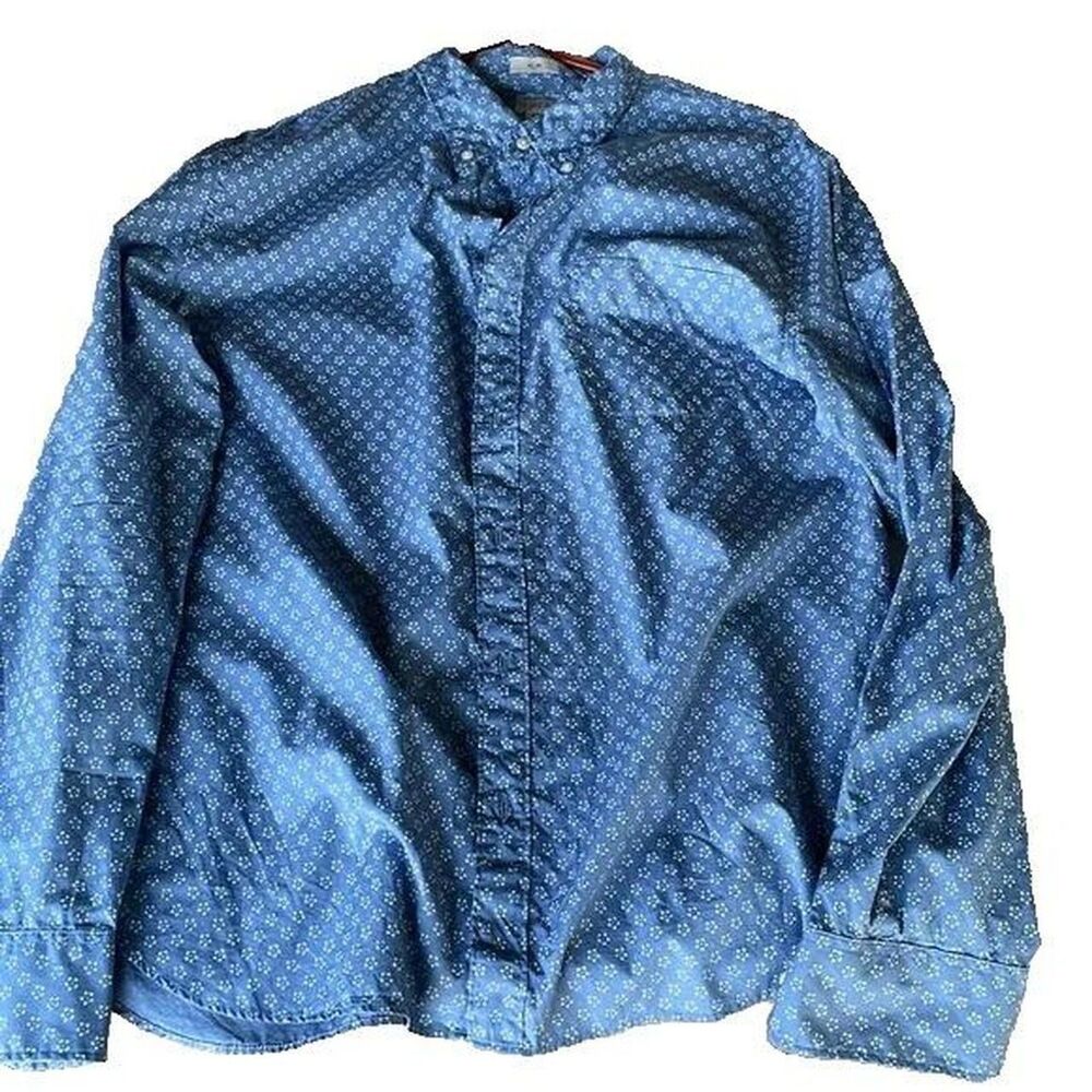 J.Crew Men's XL Slim Fit Organic Cotton Long Sleeve Button‑Up Shirt